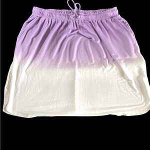 3/$13 Lane Bryant skirt w/ a purple dip-dye effect and easy pull-on comfort.